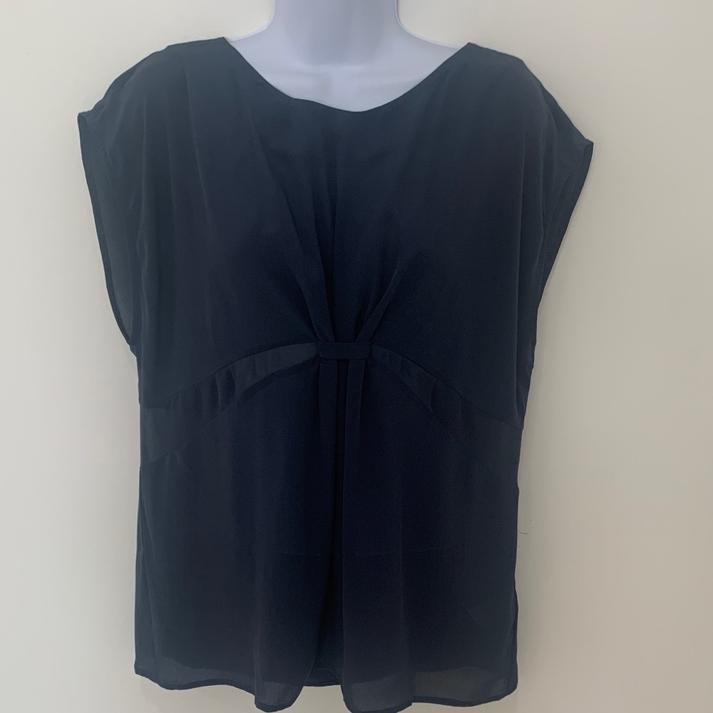 French Connection 100% Silk Navy Blouse - Sz 10